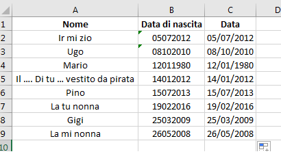 da stringa a data
