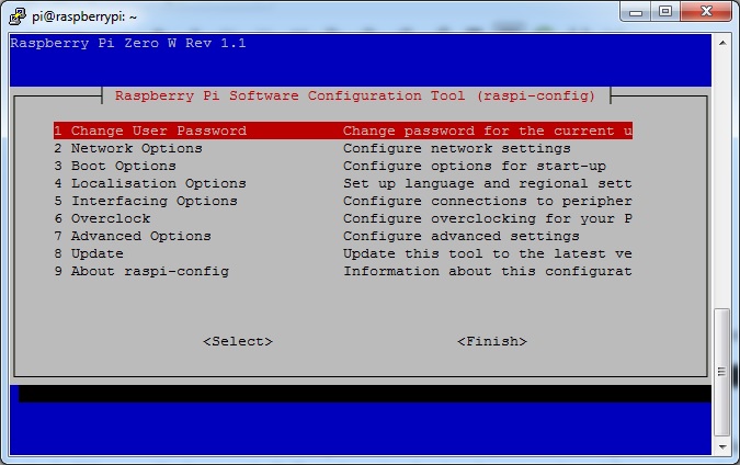 robot raspi-config